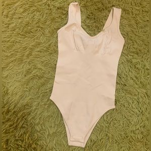 NWOT NEVER WORN Cream Ribbed Shape-wear Compression Body Suit